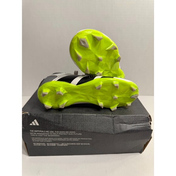 093 Adidas White/Yellow Cleats-US 11 Kids - Picture 3 of 5